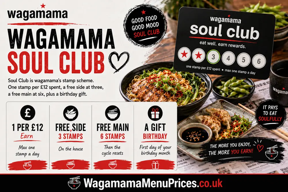 Wagamama Soul Club: Soul Club is wagamama's stamp scheme.