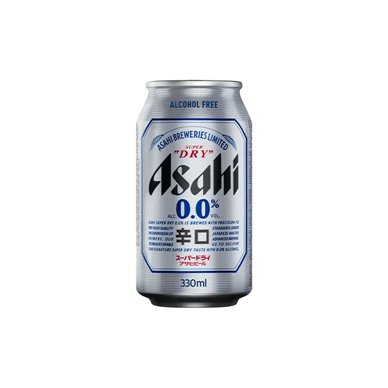 Wagamama asahi zero, 330ml can and alcohol-free lager