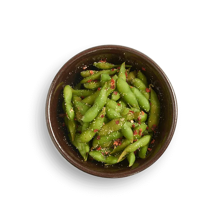 Wagamama edamame with chilli + garlic salt, beans with chilli and garlic salt