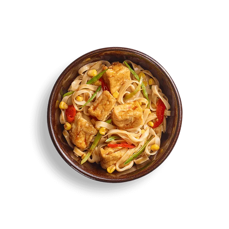 Wagamama kids yasai yaki soba with rice noodles, tofu, rice noodles and sweet amai sauce