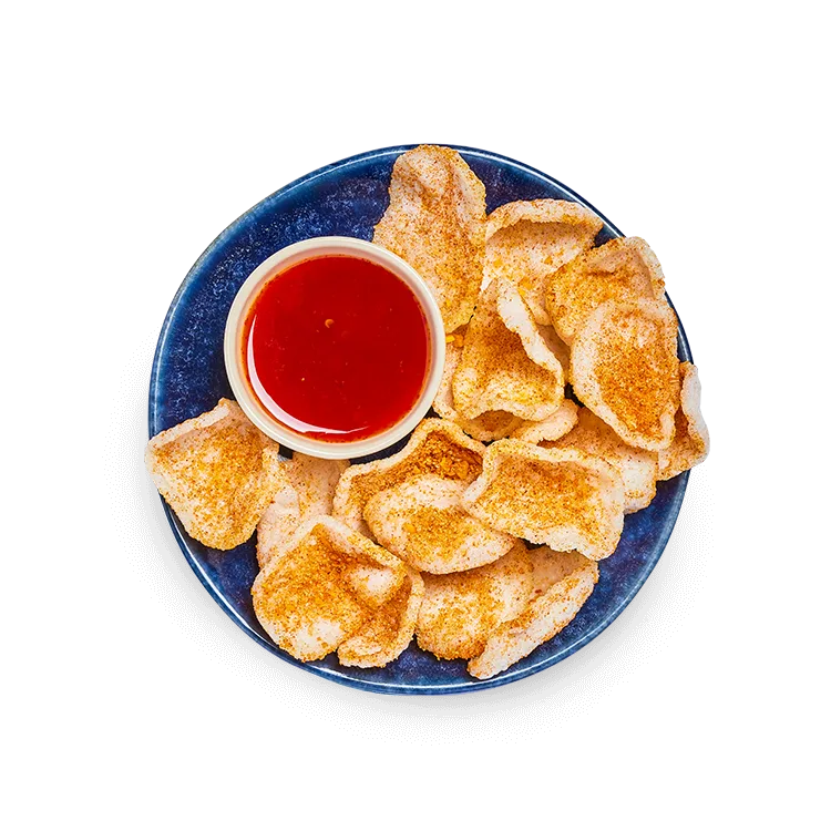 Wagamama koko 'prawn' crackers, chilli and lime salt and sweet chilli dipping sauce