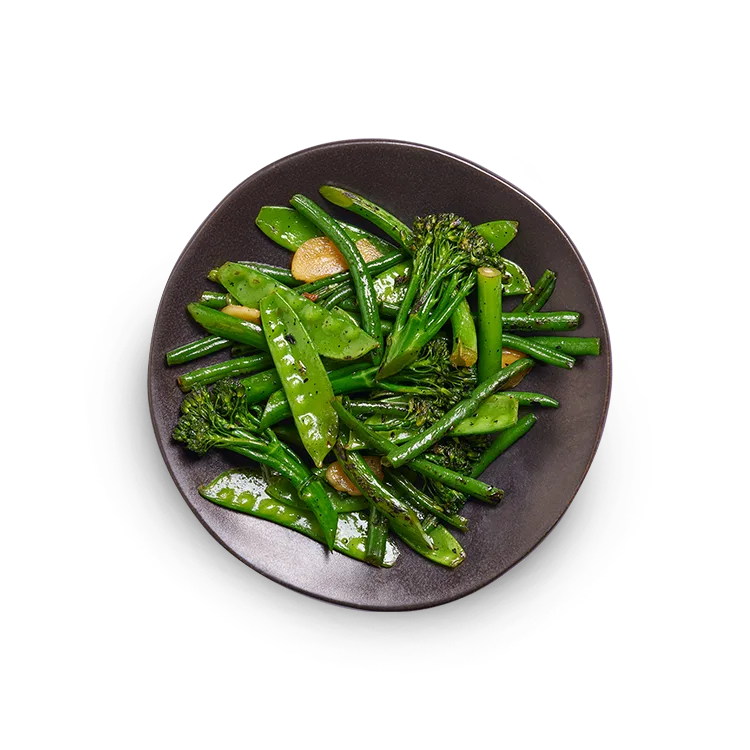 Wagamama wok-fried greens, cooked in a flavourful garlic and soy sauce