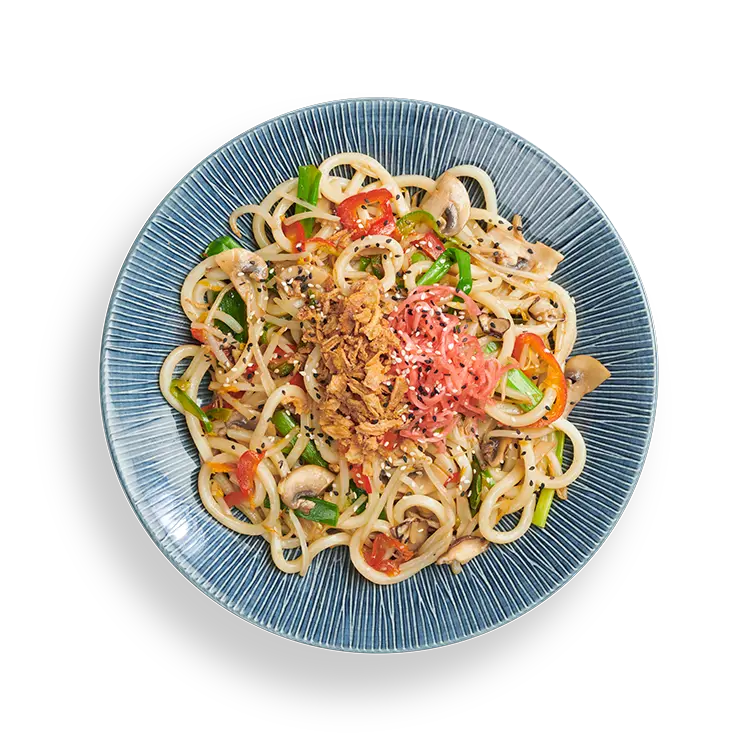 Wagamama yasai yaki soba with udon, noodles, peppers and beansprouts